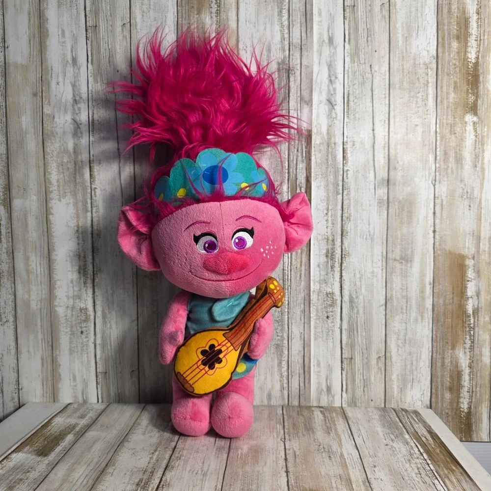 DreamWorks Trolls Poppy Plush 22 Inch Pink Hair Ukulele Stuffed Toy Doll